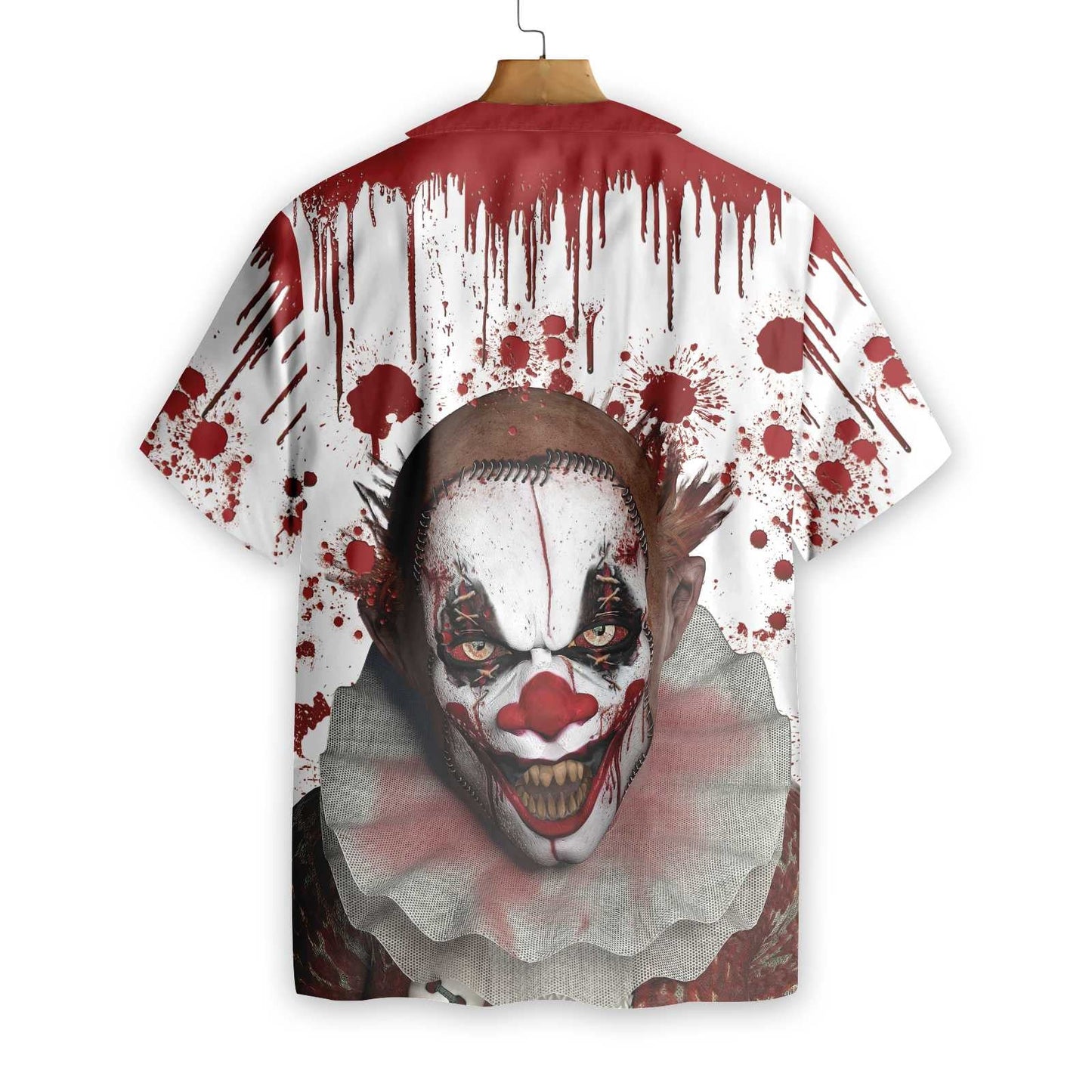 Aghaidheanna Scary Oíche Shamhna Clóirtheach Le Patrún Fola Dearadh Léine Haváís, Bronntanas Léine Haváís, Bronntanas Nollag