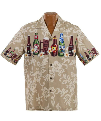Brewed Beer Aloha Blue Navy Hibiscus Pattern Hawaiian Shirt, Hawaiian Shirt Gift, Christmas Gift