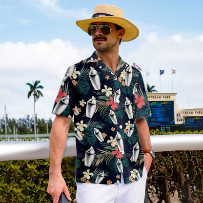 Tropical Pattern Bartender Flower Design Hawaiian Shirt,Hawaiian Shirt Gift, Christmas Gift