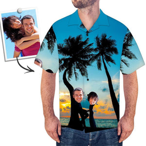 Couple On Beach Custom Photo Hawaiian Shirt,Hawaiian Shirt Gift, Christmas Gift