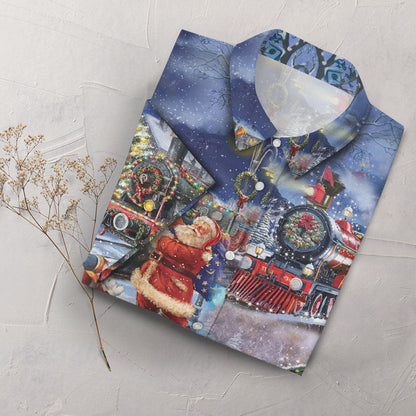 Buy Train To Christmas Hawaiian Shirt- Hawaiian Shirts -Hawaiian Shirt Gift, Christmas Gift