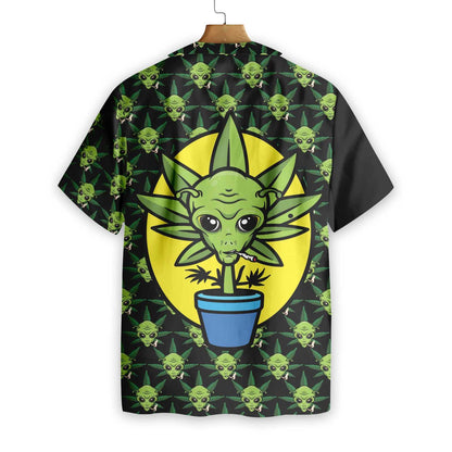 Funny Alien Organic Marijuana Design Hawaiian Shirt,Hawaiian Shirt Gift, Christmas Gift