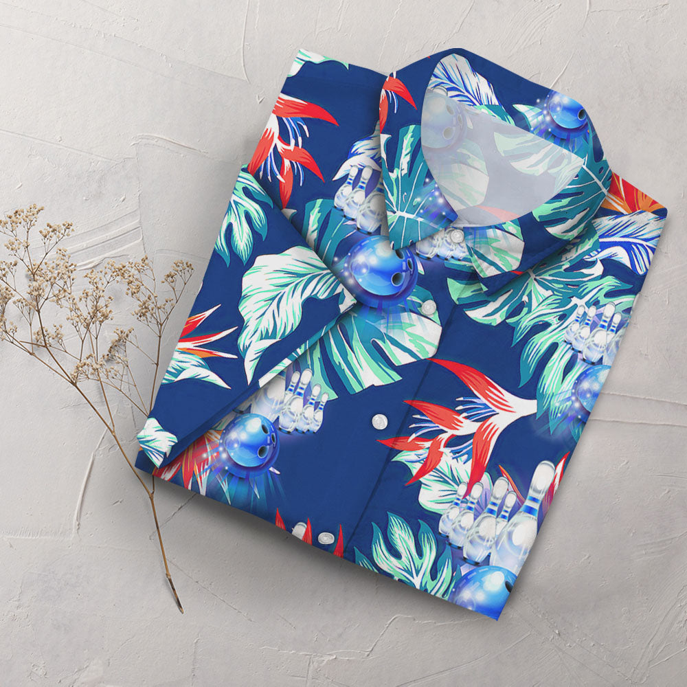Blue Hawaiian Shirt - Bowling Hawaiian Shirt - Gift Ideas For Sport Lovers In Daily Life,Hawaiian Shirt Gift, Christmas Gift