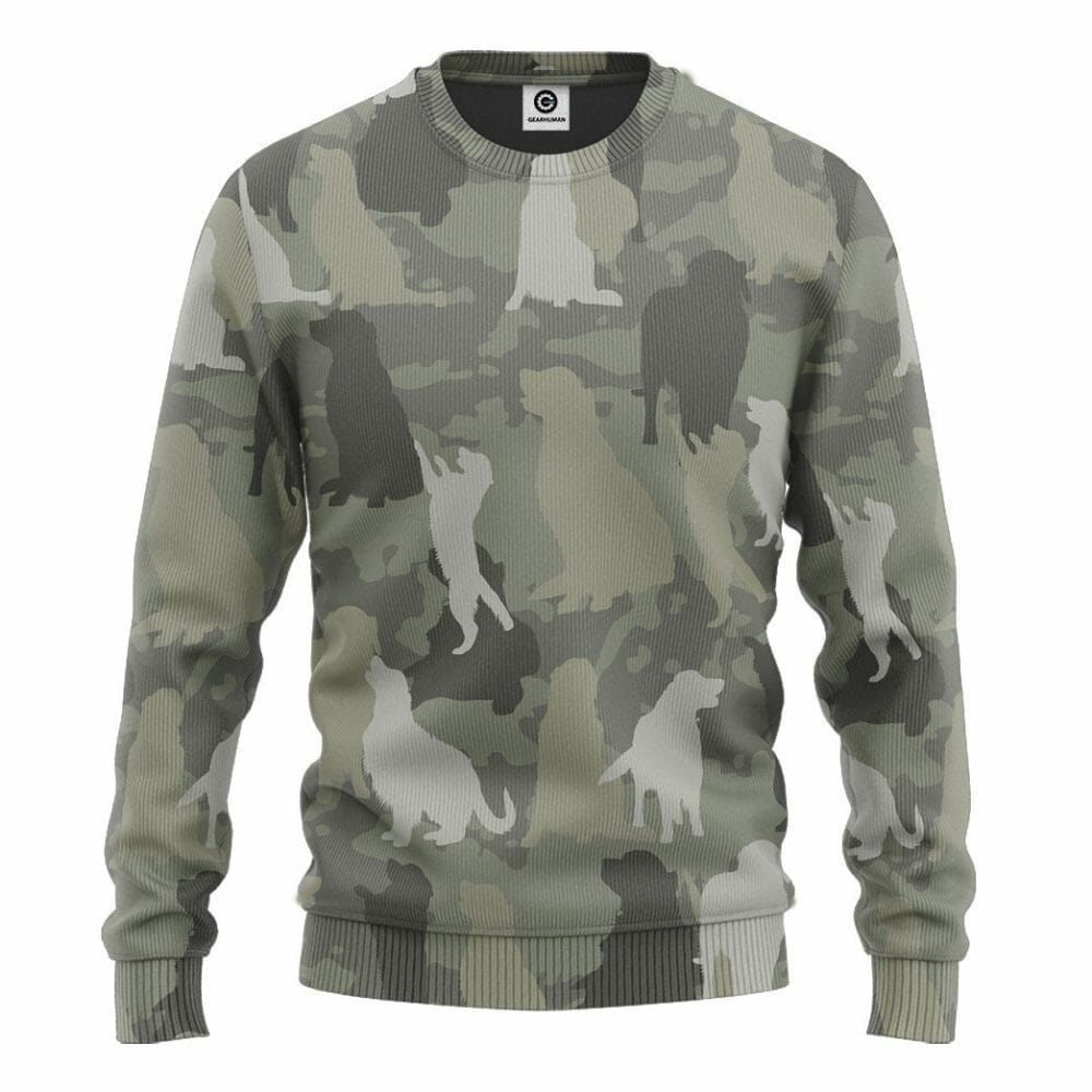3D Golden Retriever Camo Chustaim Tshirt Éadaí Cochaillín