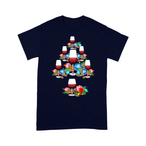 Wine Cup Christmas Tree For Wine Lovers Funny Christmas - Standard T-shirt  Tee Shirt Gift For Christmas