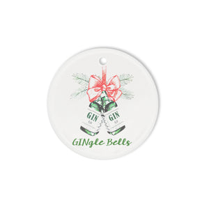 Gingle bells funny Gin Christmas ornament - Funny Christmas ceramic ornament Merry Christmas family gift idea