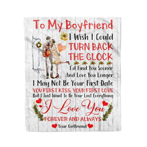 To my boyfriend I love you Forever and Always Christmas personalized coffee blanket gifts custom christmas blanket