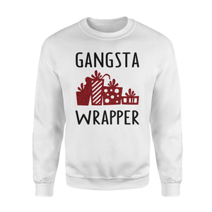 Gangsta wrapper funny Santa sweatshirt gifts christmas ugly sweater for men and women