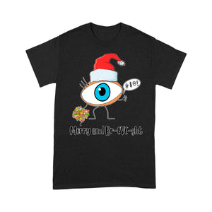 Merry And Br-Eye-ght Giant Eyeball Merry And Bright Xmas   Tee Shirt Gift For Christmas