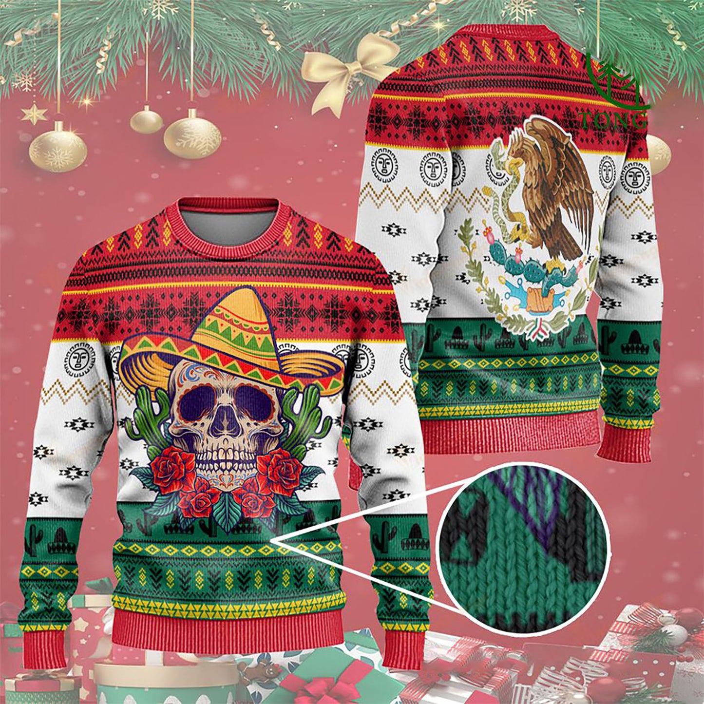 Cloigeann Nollag Mheicsiceo Geansaithe Gránna, Geansaí Gránna Nollag, Bronntanas Nollag, Bronntanas Nollag 2024