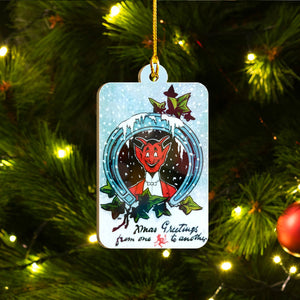 Merry Krampus Ornament Set, Dark Christmas Ornament Set, Christmas Family Gift Idea