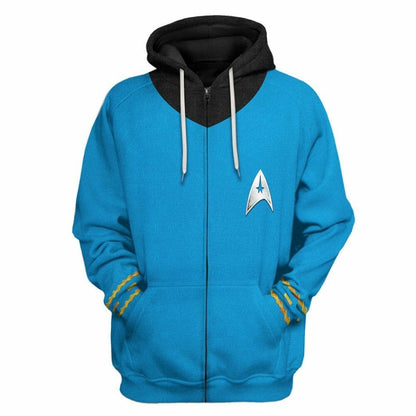 3D Star Trek An tSraith Bhunaidh 1966 1969 Éadaí Cochaillín Tléine Gorm Saincheaptha