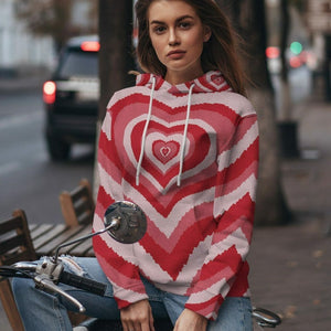 3D Red Heart Wave Custom Sweater