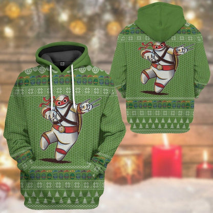 3D Big Ninja 6 Ugly Christmas Sweater Custom Tshirt Hoodie Apparel