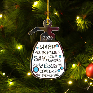 Santa Stay Home Ornament Set Of 8 & 4, 2020 Worst Year Ever Ornament Set, Funny Christmas Ornament Gift Idea