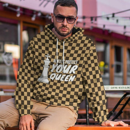 3D King Chessboard Couple Tshirt Hoodie Apparel