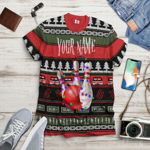 3D Custom Bowling Ugly Christmas Tshirt Hoodie Apparel