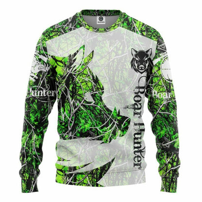 3D Boar Hunter Glas Chustaim Tshirt Éadaí Cochaill