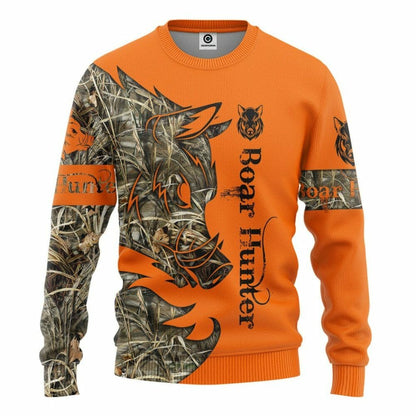 3D Orange Boar Hunter Saincheaptha Tshirt Éadaí Cochaill