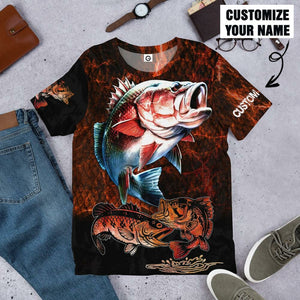 3D Fishing Custom Name Tshirt Hoodie Apparel