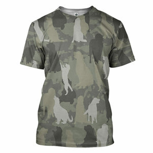 3D Golden Retriever Camo Custom Tshirt Hoodie Apparel