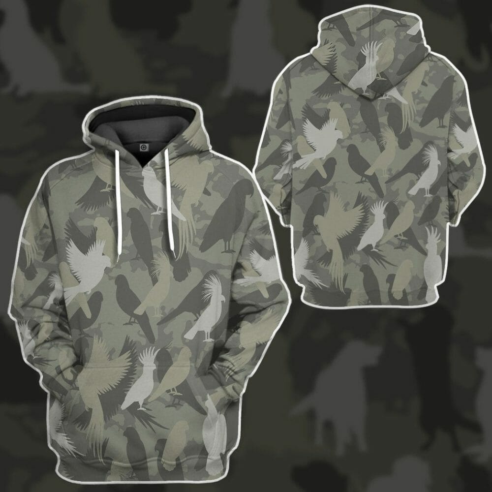 3D Parrot Camo Custom Tshirt Éadaí Hoodie