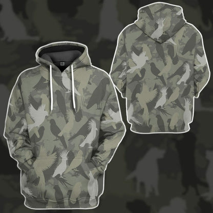 3D Parrot Camo Custom Tshirt Éadaí Hoodie