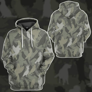 3D Parrot Camo Custom Tshirt Hoodie Apparel