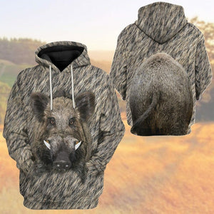 3D Boar Hunter Front And Back Custom Tshirt Hoodie Apparel