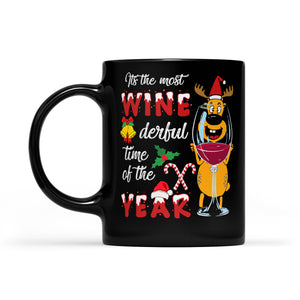 It's The Most Winederful Time Of The Year Wine Christmas  Black Mug Gift For Christmas
