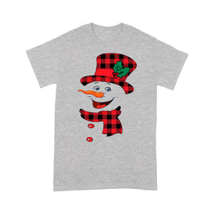 Funny Christmas Snowman Buffalo Plaid Family Holiday Gift  Tee Shirt Gift For Christmas