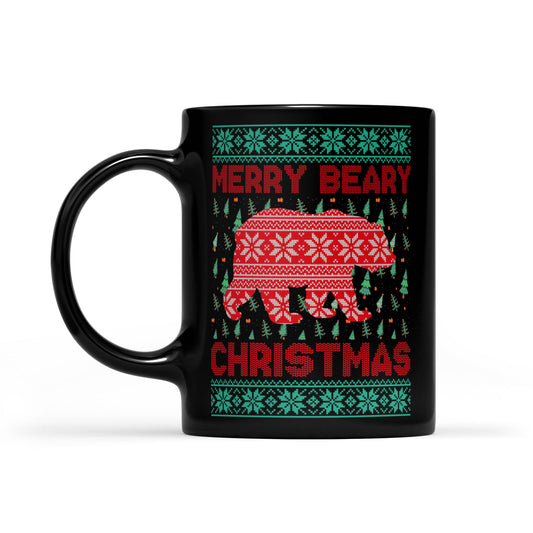 Feisteas Greannmhar na Nollag - Bronntanas Mug Dubh Nollag Shona Béar Don Nollaig