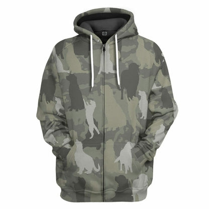 3D Golden Retriever Camo Chustaim Tshirt Éadaí Cochaillín