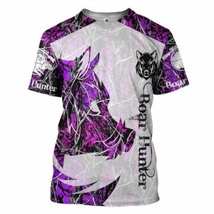 3D Boar Hunter Purple Custom Tshirt Hoodie Apparel