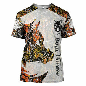 3D Boar Hunter Orange Custom Tshirt Hoodie Apparel