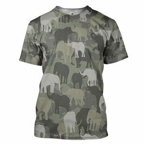 3D Elephants Camo Custom Tshirt Hoodie Apparel