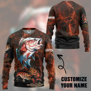 3D Fishing Custom Name Tshirt Hoodie Apparel