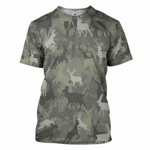 3D Deer Camo Custom Tshirt Hoodie Apparel