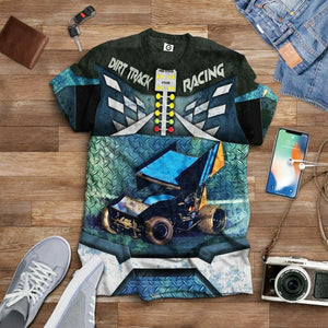 3D Dirt Track Racing Custom Name Tshirt Hoodie Apparel