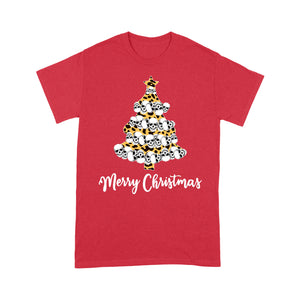 Merry Christmas Funny Skull Leopard Leather Christmas Tree  Tee Shirt Gift For Christmas