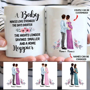 A Baby Makes Love Stronger And A Home Happier custom christmas mugs