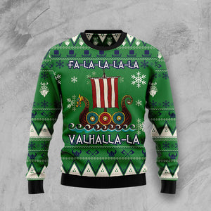 Amazing Viking boat Valhalla la la Ugly Christmas Sweater, Christmas Ugly Sweater, Christmas Gift, Gift Christmas 2024