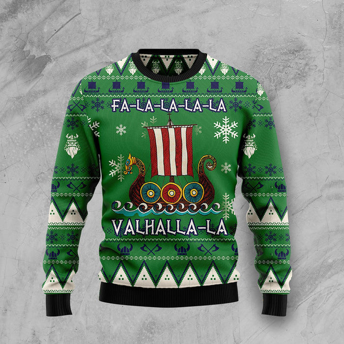 Amazing Viking boat Valhalla la la Ugly Christmas Sweater, Christmas Ugly Sweater, Christmas Gift, Gift Christmas 2022