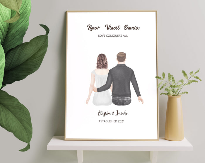 Custom couple gift, Poster and Canvas Couple Gifts, Engagement Gift  Personalised couple print, His and Hers gift, Boyfriend Gift, Girlfriend Gift, Anniversary Present Valentine's Day