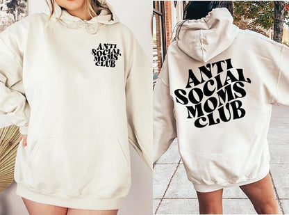 Anti Social Moms Club Hoodie, Anti Social Lifting Club Hoodie, Workout Apparel, Gift for Mom, Birthday Gift