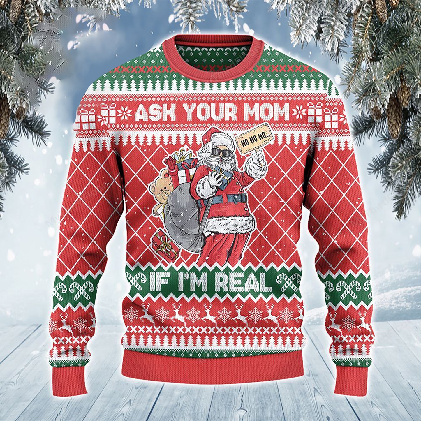 Fiafraigh de do Mhamaí Más Geansaí Bronntanas Nollag Greannmhar Mé, Geansaí Gránna Nollag, Bronntanas Nollag, Bronntanas Nollag 2024