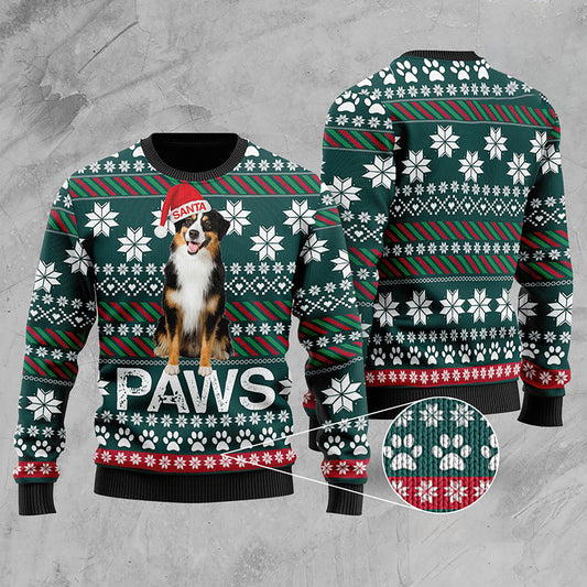 Australian Shepherd Santa Printed Christmas Ugly Sweater, Christmas Ugly Sweater, Christmas Gift, Gift Christmas 2024