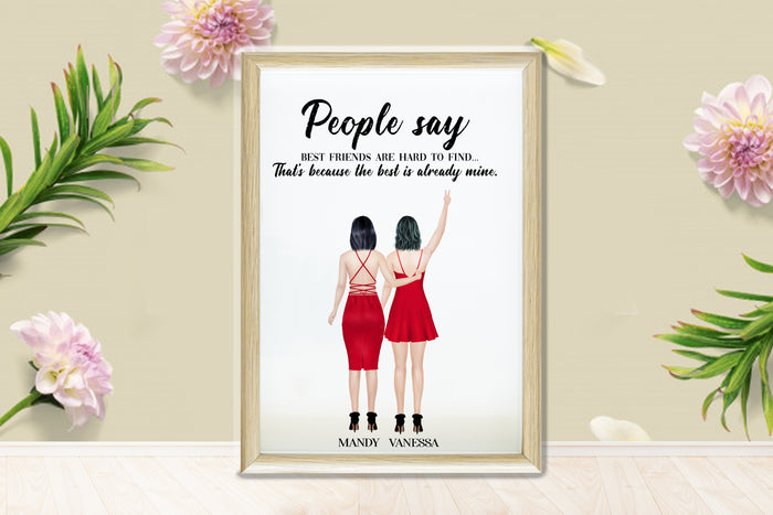 Personalized Picture Perfect Besties Print, Exclusive Best Friends Print, Friends Portrait, Best Friends Gift, Friendship Print, Best Friends Gift, Mothers Day Gift, Besties Gift