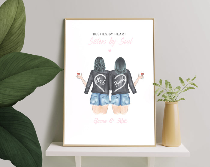 Personalized Picture Best Customised Exclusive Gift, Gift for Bestie, Best friend print, Best friend gift, Friendship print, Friendship Gift, Personalised Best Friend print