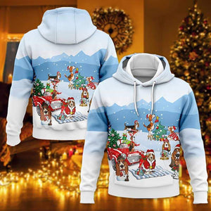 Basset Hound Christmas 3D Hoodie, Christmas Gift, Gift Christmas 2022